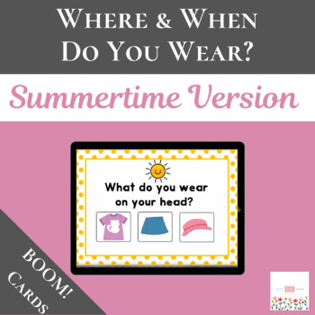 Preview of Where & When Do You Wear These Summertime Clothes?  with Boom Cards™ | Digital