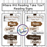 Where Will Reading Take You? {Directional Reading Sign for