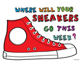 Where Will Your Sneakers Go This Week? BULLETIN BOARD ART