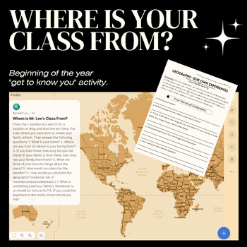 Preview of Where Your Class is From Geography Map Activity