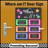 Where am I Sign Colorful Teacher Classroom Door Sign Teach