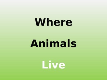 Preview of Where animals live
