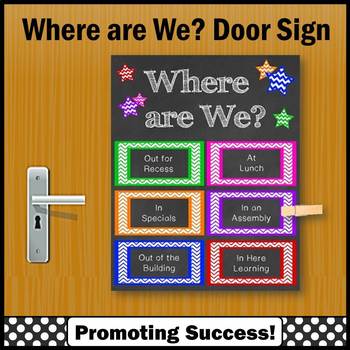 Where are We Door Sign, Classroom Door Decoration, Printable Classroom