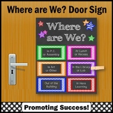 Where are We Door Sign Colorful Back to School Classroom D