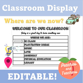 Where are we now? Classroom Display - Editable