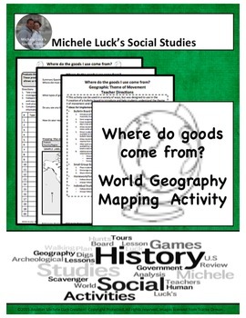 Preview of Where do goods come from? Geography Mapping & Bulletin Board Activity