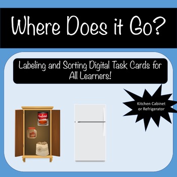 Preview of ADL: Where does it go? (Food Items) Digital Task Cards for Special Education