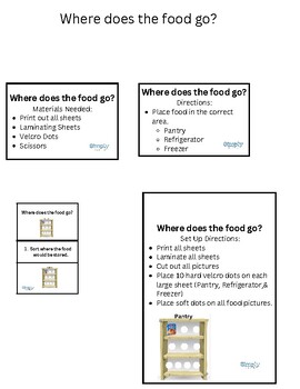 Preview of Where does the food go? : Life Skills Work Task Box
