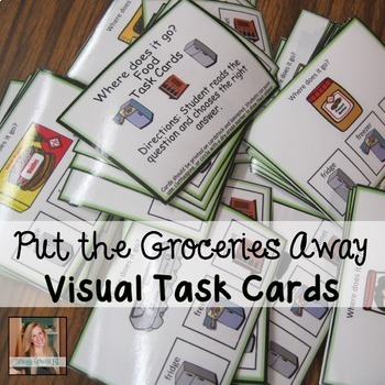 Preview of Where does the food go? Life Skill Task Cards (Special Ed & Autism)