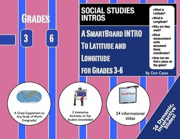 Preview of Where in the World? Latitude and Longitude:  A SmartBoard Intro for Grades 3-6