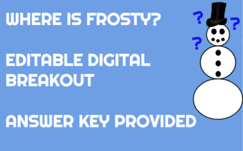 Holiday Digital Breakout: Where is Frosty? by Hearon's History | TpT