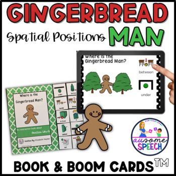 Preview of Where is The Gingerbread Man?  Interactive Book & Boom Cards (Spatial Concepts)