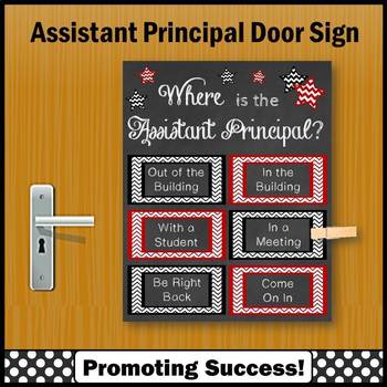 Where is the Assistant Principal Door Sign Red Black Office Decor Gift Idea