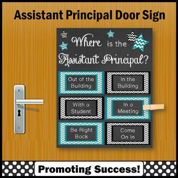 Where is the Assistant Principal Door Sign Teal Black Office Decor  Appreciation