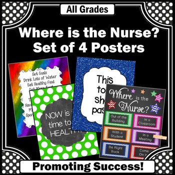 Preview of School Nurse Appreciation Printable Posters Set Nurses Day Week Office Door Sign