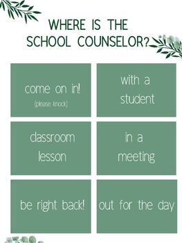 Preview of Where is the School Counselor? Sign