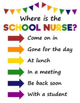 Preview of Where is the School Nurse Office Door Sign