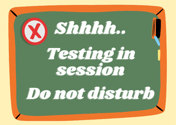 Preview of "Shhhh...Testing. Do Not Disturb" Door Sign
