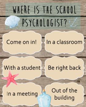 Preview of Where is the School Psychologist Door Sign