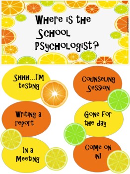 Preview of Where is the School Psychologist? (door sign)