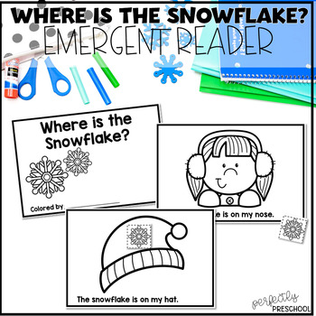 Preview of Where is the Snowflake Winter Positional Words Prepositions Book for Preschool