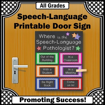 Where Is The Speech And Language Pathologist Door Sign Slp Not Editable