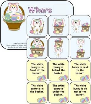 Preview of Where is the bunny? Prepositions and adverbs of place.