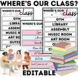 Where's Our Class? | Editable Direction Poster For Student