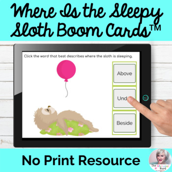 Preview of Positional Words Flashcards BOOM Cards™ NO PRINT Speech | Distance Learning
