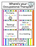 Where's Your Occupational Therapist? Colorful Door sign
