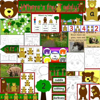 Preview of Where's my Teddy book study activity pack