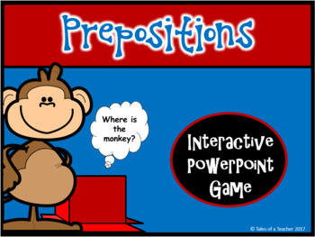 Preview of Where's the Monkey? ~ Interactive Preposition PPT Game