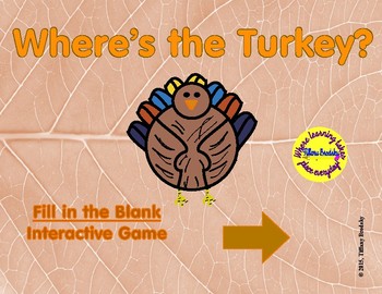 Preview of Where's the Turkey? Prepositions Game