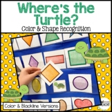 Where's the Turtle? Hide and Find Pocket Chart Game Color 