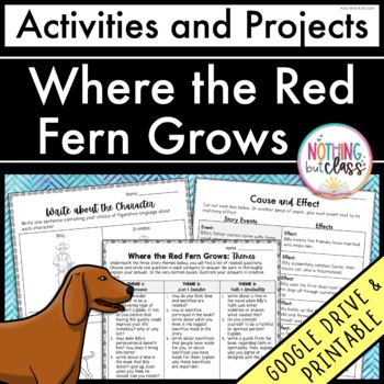 Preview of Where the Red Fern Grows | Activities and Projects | Worksheets and Digital