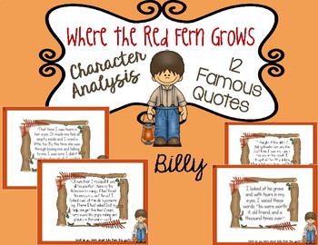 where the red fern grows billy character traits
