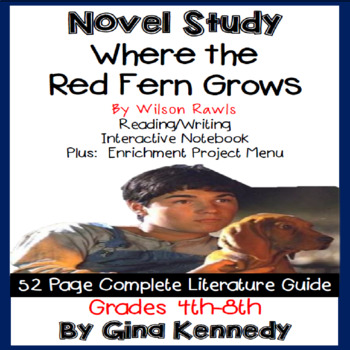 Preview of Where the Red Fern Grows Novel Study + Enrichment Project Menu; Digital Option
