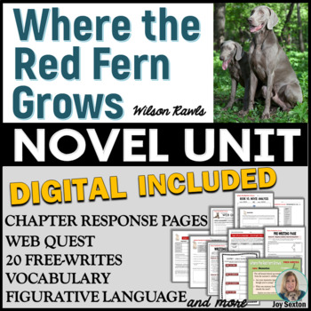 Preview of Where the Red Fern Grows Novel Study Unit - Print & DIGITAL