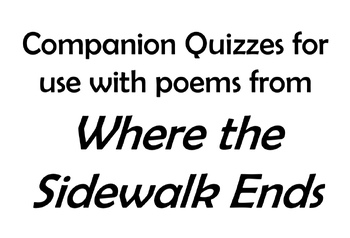 Preview of Companion Quizzes for Kids for use with Where the Sidewalk Ends
