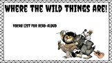 "Where the Wild Things Are" Vocab Sheet