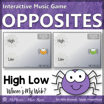 Preview of High and Low Melodic Direction Interactive Music Game {Where's My Web}