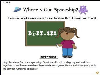Preview of Where's Our Spaceship: I Can Add Active Board Center (K.OA.1)