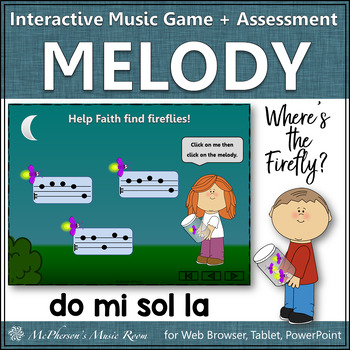 Preview of Solfege | Do Mi Sol La Interactive Melody Game + Assessment {Firefly}
