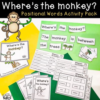 Preview of Where's the Monkey Positional Words Activity Pack