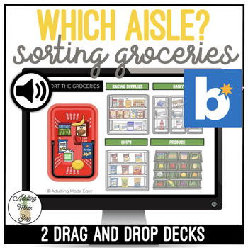 Preview of Which Aisle? Grocery Sorting Drag & Drop Boom Cards SS