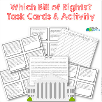 Preview of Which Bill of Rights? ~ Bill of Rights Task Card Activity