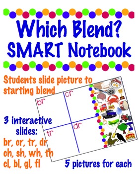Preview of Blends & Digraphs -SMART Notebook -3 Sets: ch,sh,th,wh/ gl,cl,bl,fl/ br,cr,tr,dr