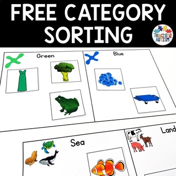 Preview of Category Sorting for Speech Therapy Free Download