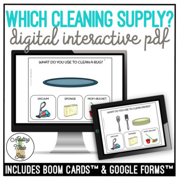 Preview of Which Cleaning Supply Do I Use Digital Interactive Activity