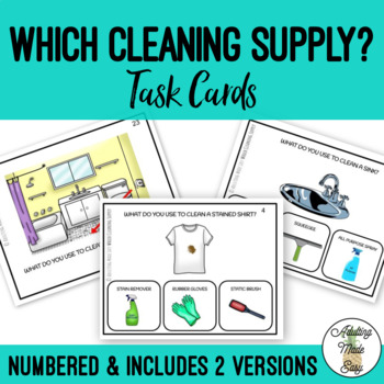 Preview of Which Cleaning Supply Do I Use Task Cards